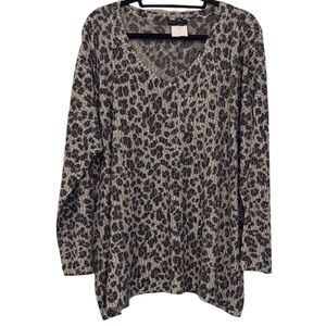 Nally & Millie Gray Long Sleeve Relaxed Sweater L/XL